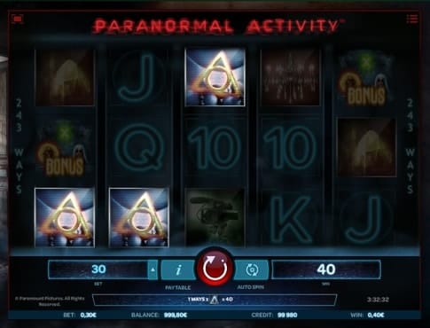Выигрыш в онлайн автомате Paranormal Activity